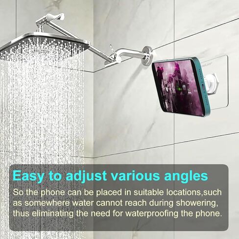 OCEANLOVE for MagSafe Wall Mount Magnetic Phone Holder, Self-Adhesive, Rotatable Ball, Waterproof, Compatible with iPhone 16/15/14/13/12 and All Phones, Shower Mirror Car Gym Bathroom Kitchen (Black) in Kuwait