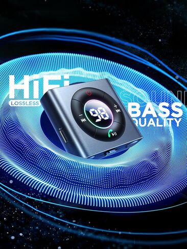 Bluetooth 5.4 Car Adapter [2024 Dual Mics Noise Cancelling] Bluetooth Aux Adapter for Car [HiFi Bass Sound & Easy Connection]Bluetooth Adapter Receiver for Car Music/Hands-Free Calls, 26H Battery Life in Saudi Arabia