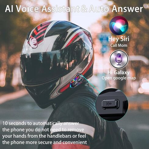 مكبرات صوت خوذة دراجة نارية من FEYA مع 16 نوعًا من أضواء RGB المبهرة وعمر بطارية عالية وسماعات رأس للدراجات النارية لتقليل الضوضاء المزدوجة/الإجابة التلقائية/التحكم في الموسيقى للمكالمات/الاستيقاظ Siri/IPX6 in Saudi Arabia