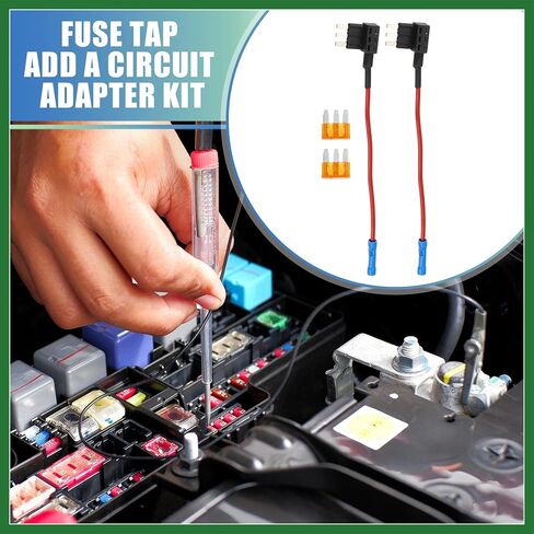 Motoforti 1 مجموعة عالمية 2 قطعة صمامات السيارة الحنفية إضافة محول دائرة 12 فولت مع 2 قطعة 5A Micro3 ATL نوع الشفرة فيوز طويل الأمد in Saudi Arabia