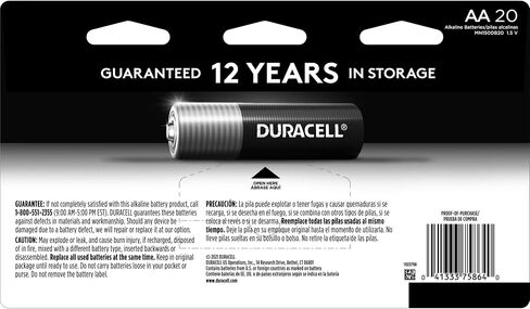 Duracell Coppertop AA Batteries with Power Boost Ingredients, 24 Count Pack Double A Battery with Long-lasting Power, Alkaline AA Battery for Household and Office Devices in Kuwait
