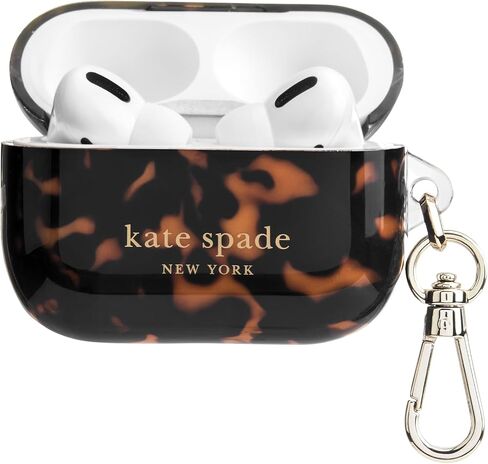 حافظة واقية لسماعات AirPods Pro من Kate Spade New york مع حلقة سلسلة مفاتيح - ظهر سلحفاة، متوافقة مع AirPods Pro الجيل الثاني / الأول in Saudi Arabia