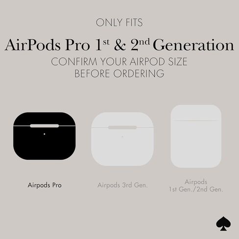 حافظة واقية لسماعات AirPods Pro من Kate Spade New york مع حلقة سلسلة مفاتيح - ظهر سلحفاة، متوافقة مع AirPods Pro الجيل الثاني / الأول in Saudi Arabia