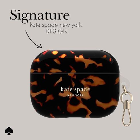 حافظة واقية لسماعات AirPods Pro من Kate Spade New york مع حلقة سلسلة مفاتيح - ظهر سلحفاة، متوافقة مع AirPods Pro الجيل الثاني / الأول in Saudi Arabia