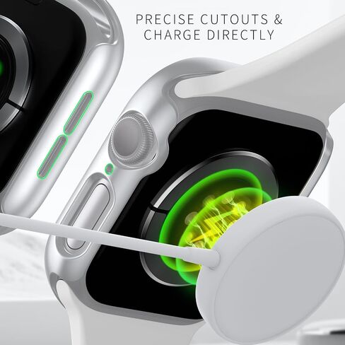 6 Pack Hard PC Case with Tempered Glass Screen Protector 44mm for Apple Watch SE(2nd) Series 6/SE/5/4, Rontion Ultra-Thin Scratch Resistant Full Protective Bumper Cover for iWatch 44mm Accessories in Saudi Arabia