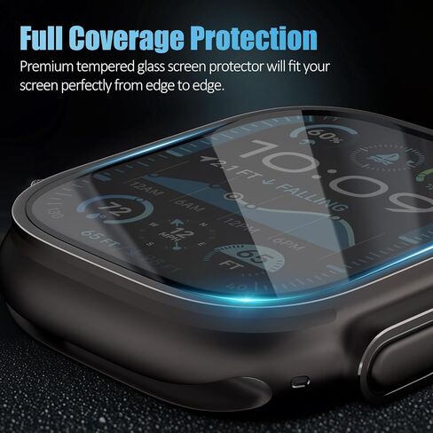 3 Pack Screen Protector Compatible with Apple Watch Ultra 2 Screen Protector 49mm,Tempered Glass Waterproof HD Film with Auto-alignment Installation for iWatch Ultra Screen Protector 49 mm Ultra2 in Kuwait