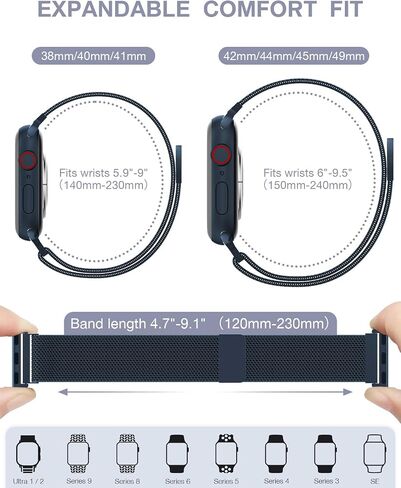 حلقة أصلية من الفولاذ المقاوم للصدأ لساعة Apple مقاس 38 مم 40 مم 41 مم 42 مم 44 مم 45 مم 49 مم، أشرطة بديلة بمشبك مغناطيسي لسلسلة iwatch Ultra SE 8 7 6 5 4 3 2 1، حزام ساعة للنساء والرجال لساعة Apple in Kuwait