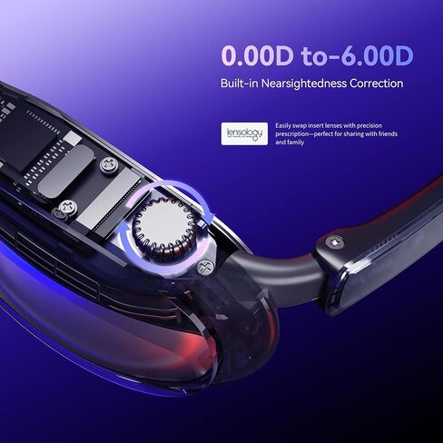 نظارات Rokid Max AR، نظارات ذكية مع شاشة Micro-OLED مقاس 360 بوصة، Google Play، تدفق الوسائط، دعم HDCP والألعاب السحابية، وحدة التحكم، Android، iOS، متوافقة مع Windows in Kuwait