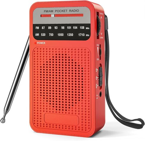 Goodes Portable Radio AM FM, Transistor Radio with Best Reception | Battery Operated Radios with Loud Speaker, Headphone Jack for Indoor, Outdoor and Emergency Use-Black in Saudi Arabia