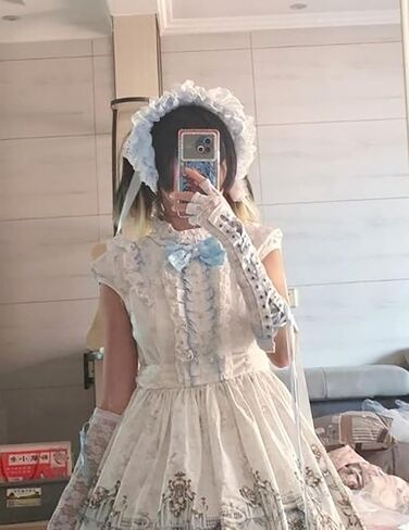 Womens Fingerless Lace Gloves, Elbow Length Arm Warmers Punk Accessories Cosplay Gloves for Halloween Costume 1Pair in Saudi Arabia