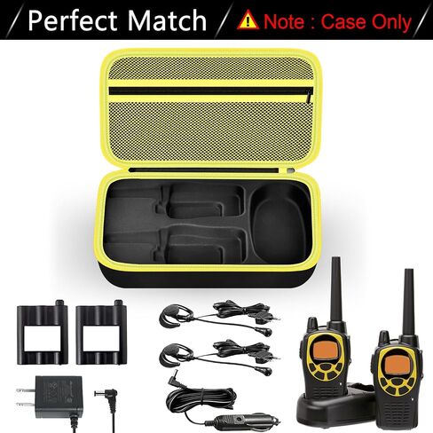 ANKHOH Walkie Talkie Case Holder for 50 Channel GMRS Two-Way Radio, Long Range Handheld Mobile Radios Hard Storage Carrying Box for Rechargeable Batteries, Charger and Headset, Black(Bag Only) in Kuwait