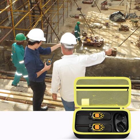 ANKHOH Walkie Talkie Case Holder for 50 Channel GMRS Two-Way Radio, Long Range Handheld Mobile Radios Hard Storage Carrying Box for Rechargeable Batteries, Charger and Headset, Black(Bag Only) in Kuwait