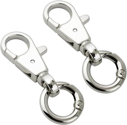 2pcs Double Opening Snap Hooks Heavy Duty Metal Push Gate Swivel Lobster Clasp Keychain Clip Purse Making Accessories (Gold) in Kuwait