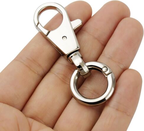 2pcs Double Opening Snap Hooks Heavy Duty Metal Push Gate Swivel Lobster Clasp Keychain Clip Purse Making Accessories (Gold) in Kuwait