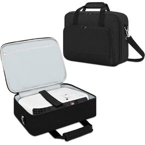 Projector Carrying Case, Projector Bag with Accessories Storage Pockets & Adjustable Shoulder Straps, Portable Carrying Bag Compatible with Epson BenQ ViewSonic and Most Mini Projectors