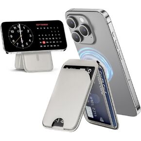 Mag-Safe Wallet Magnetic Wallet for iPhone Lightweight Magnetic Phone Wallet Stand Adjustable Leather Magnetic Card Holder for iPhone 16/15/14/13/12 Series, Not for iPhone 13/12 Mini (Black)