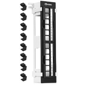 Everest Media Solutions 24 Port Keystone Patch Panel (4-Pack) - Use with Slim Profile Keystones ONLY (Wider Jacks May not fit Side by Side) - with Adjustable Rear Cable Management Bar