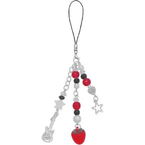 1-4PCS Cute Phone Charms Aesthetic Y2K Cell Phone Charms Strap Strawberry Butterfly Star Phone Charm Y2K Accessories for Phone Bag Keychain Airpods Camera Pendants Decor