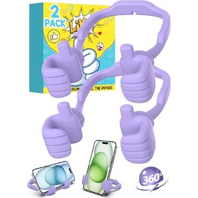 Stocking Stuffers for Teens Girls Adults Women Gifts for Christmas Cell Phone Stand: UPGRADE Adjustable Lazy Thumbs Up Phone Holder for Desk Cool Gadgets Fun Gifts Ideas for Kids Wife Teenager Boys