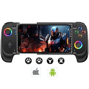 MystNova Wireless Phone Mobile Gaming Controller for iPhone/Android - Turn Your iPhone into a Gaming Console - Play Xbox, PlayStation, Steam Link, Cloud Gamepad for iOS with RGB