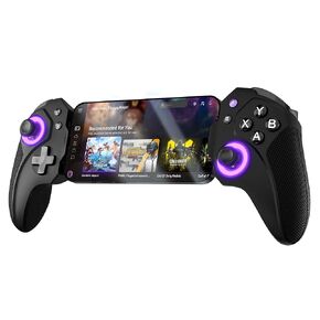 وحدة تحكم الألعاب المحمولة ELO Vagabond لأجهزة iPhone 15/16 وiPad Mini وAndroid (USBC) - Call of Duty Mobile، PS Remote Play، Xbox Cloud Gaming والمزيد - وحدة تحكم ألعاب الهاتف المعتمدة من MFI