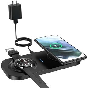 Wireless Charger, 10W Max Dual Charging Pad for iPhone 15/14/14 Plus/13 Pro Max/Pro/Mini/12/11, Airpods 3/2/Pro, Samsung S22/S21, QC 24W Adapter, Charging Adapter