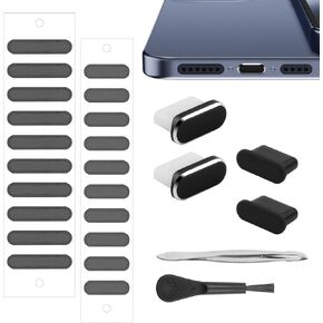 USB C Dust Plug for iPhone 15 16 Series, USB C Port Cover Phone Speaker Cover, Phone Charging Port Cleaner for Samsung Galaxy S23, S22 Ultra S21 FE S20, Note 20 and All Type-C Devices
