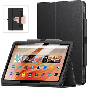 MoKo Case Fits All-New Amazon Kindle Fire HD 10 & 10 Plus Tablet (13th/11th Generation, 2023/2021 Release) 10.1" - Slim Folding Stand Cover with Auto Wake/Sleep, Black in Kuwait