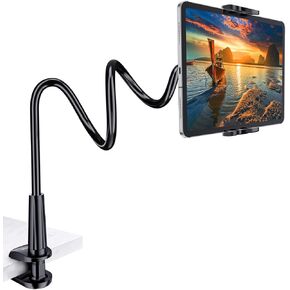 Tryone Gooseneck Tablet Holder Stand for Bed Adjustable Flexible Arm Tablets Mount Clamp on Table Compatible with iPad Air Mini | Galaxy Tabs | Kindle Fire | Switch or Other 4.7-10.5" Devices