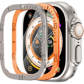 SWUU 2 Pack Tempered Glass Screen Protector with Auto-alignment Installation Frame Compatible with Apple Watch Ultra 2 / Ultra Screen Protector 49mm, Waterproof HD Film for iWatch Ultra 49mm Clear