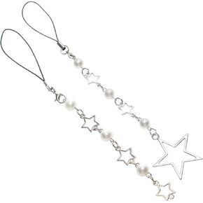 Cute Y2K Phone Charm Strap, Camera Strap Wrist,Star Chain Lanyard String for Bag Purse Backpack Wallet Pendants Decor