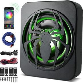 10-Inch 700W Under Seat Concealed Slim Active Powered Car Subwoofer, High/Low Level Input, with Colourful Ambient Light