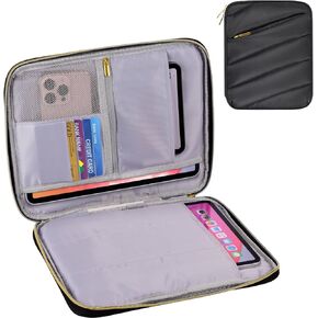9-11 Inch iPad Carrying Case, Padded Travel Tablet Sleeve Bag for iPad Pro 11-in (M4), iPad 10.9 (10th Gen), iPad Air 11-in (M2), Galaxy Tab S9/S8 (Black-11)