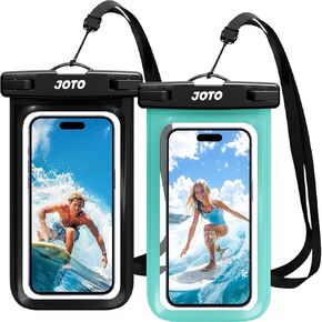 JOTO 2 Pack Waterproof Phone Pouch Case Up to 7", IPX8 Underwater Phone Case Cellphone Dry Bag for iPhone 16 15 14 13 12 Pro Max Xs Max XR X 8 7 6S Plus SE/Galaxy S24 S23 S22 S21 -Black