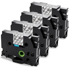 TZe TZ Tape 12mm 0.47 Laminated Clear Compatible with Brother P-Touch | Label Tape Clear TZe-131 Label Maker Tape Black on Clear Work for Ptouch PT-H110 PT-D210 Refills, 1/2 Inch x 26.2 ft, 4-Pack in Saudi Arabia