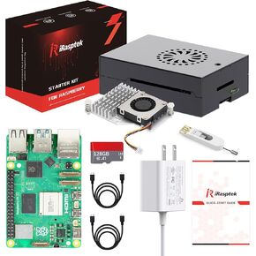 Starter Kit for Raspberry Pi 5 8GB RAM-Pre-Loaded with 128GB Edition Raspberry Pi OS (Aluminum Case)