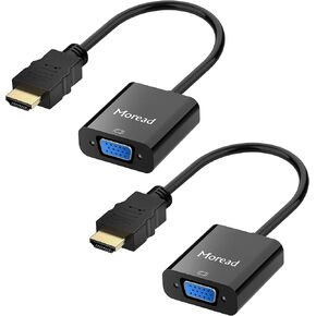 HDMI to VGA, Gold-Plated HDMI to VGA Adapter (Male to Female) for Computer, Desktop, Laptop, PC, Monitor, Projector, HDTV, Chromebook, Raspberry Pi, Roku, Xbox and More - Black