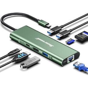 Hiearcool USB C Hub Ethernet,4K@60 USB C to HDMI Hub,8in1 Multi-Port USB C Adapter Type C Dock Dongle Compatible for MacBook Pro Air iPad Dell Lenovo in Kuwait