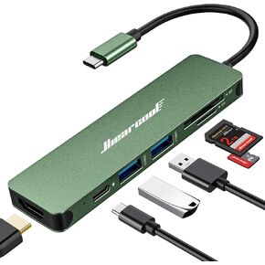 Hiearcool USB C Hub, 7-in-1 USB C Dongle for MacBook, HDMI, PD, Space Grey | Durable aluminum build, plug-and-play setup and easy portability in Saudi Arabia