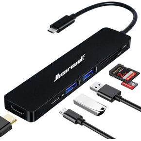 Hiearcool USB C Hub, USB C Multi-Port Adapter for MacBook Pro, 7IN1 USB C to HDMI Hub Dongle Compatible for USB C Laptops and Other Type C Devices (4K HDMI USB3.0 SD/TF Card Reader 100W PD)