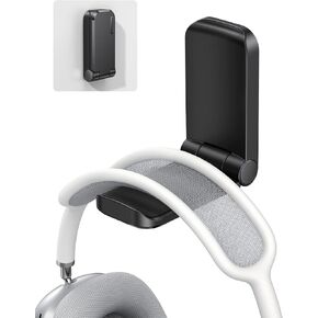 Lamicall Headphone Stand, Sticky Headset Hanger - Adhesive Headphone Holder Hook Mount, Headset Stand Holder Clip Under Desk, Earphone Clamp for Airpods Max, HyperX, Sennheiser, Black