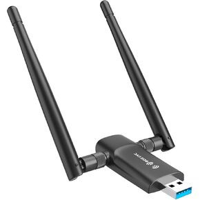 Wireless USB WiFi Adapter for PC - 1300Mbps Dual 5Dbi Antennas 5G/2.4G WiFi Adapter for Desktop PC Laptop Windows11/10/8/7/Vista/XP, Wireless Adapter for Desktop Computer Network Adapters