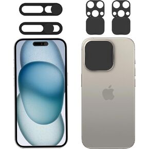 Privacy Cover Compatible for 15 Pro/iPhone 15 Pro Max with Front Camera Cover,Protect Privacy and Security But Not Affect Facial Recognition（2Pack）
