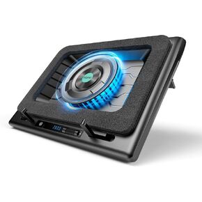 llano RGB Laptop Cooling Pad, Gaming Laptop Cooler with Powerful Turbofan, Fast Cooling Laptop 15.6-21in, Adjustable Speed, Touch Control, LCD Screen