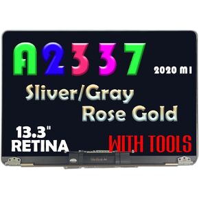 استبدال الشاشة لجهاز MacBook Air 13.3 بوصة A2337 2020 Year EMC 3598 Retina مجموعة شاشة LCD كاملة 2560x1600 (رمادي)