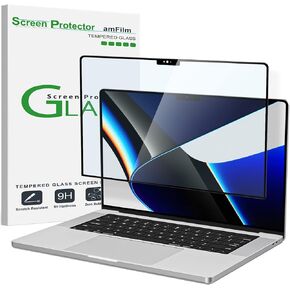 amFilm Designed for MacBook Air 15-Inch (M3 Chip/M2 Chip, 2023-2024 Released) Tempered Glass Screen Protector [Zero Bubbles][9H Hardness][ Anti-Scratch][ Anti-Fingerprint], 1 Pack