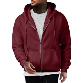 JMIERR Mens Full Zip Casual Cotton Hooded Fleece Drawstring Hoodies Pullover Sweatshirts Casual Long Sleeve Shirts
