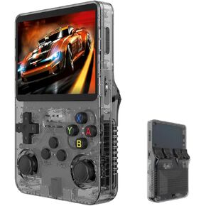R36S Handheld Game Console,3.5-Inch IPS Screen Retro Gaming Console,3500mAh,Built in 20000+ Games. (White-128G(20000+ Games))
