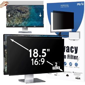 2-PACK 24 Inch 16:9 Computer Privacy Screen for Widescreen Monitor, 24inch Removable Anti Blue Light Glare Eye Protection Shield, Black Blackout Anti Spy Desktop Security Private Filter