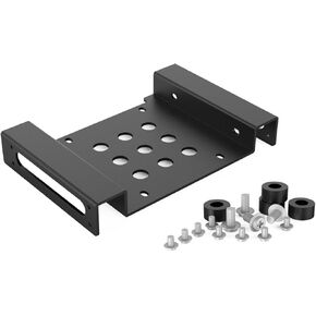 ORICO Aluminum 5.25 Inch to 2.5 or 3.5 Inch Internal Hard Disk Drive Mounting Kit with Screws and Shock Absorption Rubber Washer- Black